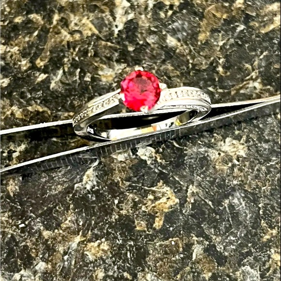Red Lab Created Ruby Ring - Picture 5 of 5